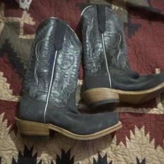 Dark navy with silver women’s size 6c fenoglio custom made boots worn once