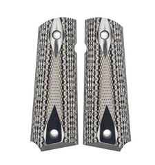 1911 Grips in G10 in Grey and Black Double Diamond Checkered