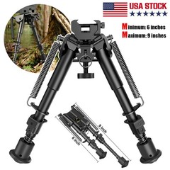 CVLIFE 6″- 9″ Tactical Rifle Bipod Adjustable Spring Return w/ Picatinny Adapter