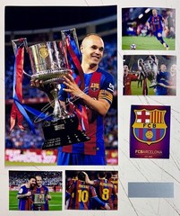 ANDRES INIESTA Signed Photo 8×12 Barcelona Collage FRAMED COA