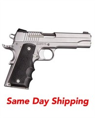 Hogue 1911 Government Model Rubber Grip W/Finger Grooves-Black-45000