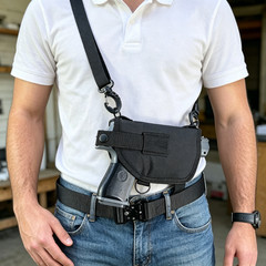 Sling Shoulder Holster Fits gun & Laser or Light Attachment Horizontal Vertical