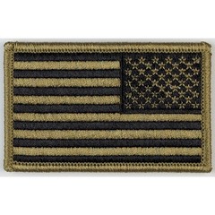 Reverse American Flag Patch; Subdued Coyote Brown OCP; Army Combat Uniform (ACU)