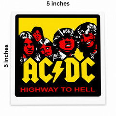 ACDC Highway To Hell Sticker | 5 inches x 5 inches | Australian Rock Band