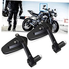 Bar End Mirrors – Universal 7/8 Standard Blue Lens Rear Irregular shape Black