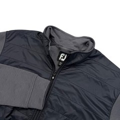 FootJoy Mens Hybrid Golf Jacket Black Grey Quilted Full Zip SKU 25212 Small
