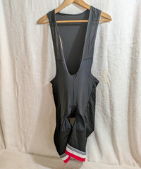 Padded Cycling Bib Shorts 3XL Black Mesh Chamois Red/White Leg Bands