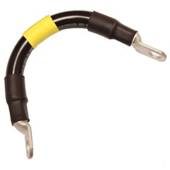 1/0 Black Battery Interconnect Cable 8″ with 3/8″ Lugs ASSEMBLED IN USA