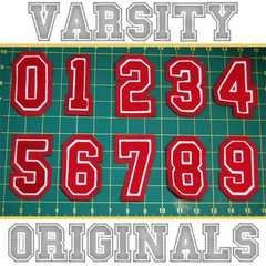 Chenille Varsity Number Patches 0-9 (11 Colors) School Number Patch MADE IN USA.