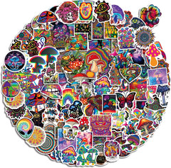 200 Pcs Vinyl Waterproof Trippy Stickers Dazzling Decals for Teens Laptop Bump