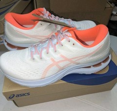 ASICS Womens Gel Kayano 28 White/ Flash Coral, US Women Size 8.5 Regular