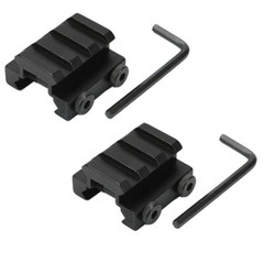 2X Flat TOP Half 1/2 INCH 3 Slot Mini Riser Scope Mount for 20mm Picatinny Rail