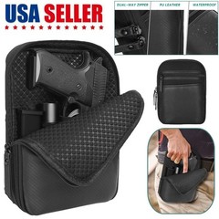 Carry Gun Pouch Concealed Pistol Holster Pack Black Waist Pocket Bag Belt Loops