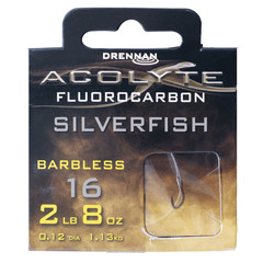 Drennan Acolyte Silverfish Hooks To Fluorocarbon Micro Barbed Barbless 14 16 18