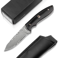 Boker Magnum Vernery Damast Fixed Knife 3.58″ Damascus Blade Ebony ✔️ 02SC018DAM
