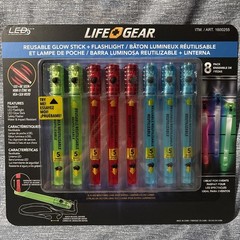 LIFE+GEAR Reusable Glow Stick & Flashlight, 8-pack New