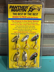 Panther Martin DSG6 Deadly 6 Pack Inline Sonic Spinner Lures w/ Red Hooks