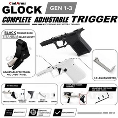 Glock Complete Adjustable Black Titanium Trigger 3.5 Connector G17 19 26 34