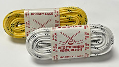 Waxed Hockey Laces Pair 84″, 96″, 108″, 120″ White, Yellow