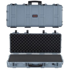 VEVOR Hard Rifle Case IP67 Waterproof Rifle Storage Case with Pre-cut Foam Grey