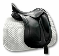 English Black Leather Dressage Double flap Changeable Gullet System Horse Saddle