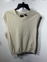 PING Golf Sweater Vest Mens Large L Beige Sleeveless V Neck Stretch Bubble Knit