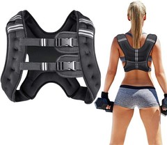Prodigen Weighted Vest for Women and Men 16 Lbs with Reflective 16lbs, Black