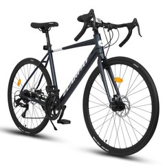 700Cx28in Road Bike Lightweight Aluminum Frame Disc Brakes 16-Speed – Black
