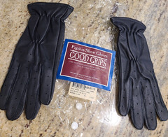 Vintage Eisers Size S 6.5 Good Grips Pigskin Show Gloves Black Leather