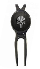 Punisher Marvel Golf Ball Marker + Black Gunmetal Divot Tool Skull