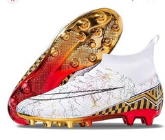 New Unbranded Metallic Soccer Cleats High Top Size 40. Very Stylish. No Box