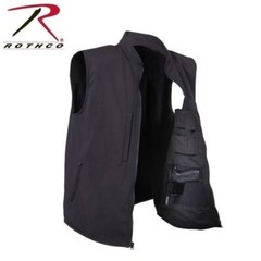 Men’s Black Concealed Carry Waterproof Soft Shell Vest Fast Shipping!