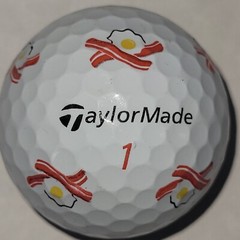 Taylormade TP5 Truvis Bacon Eggs Breakfast Logo Golf Ball (K-19-2) – 1ct (one)