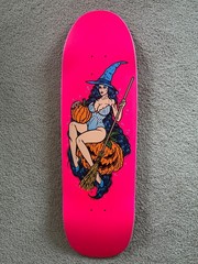 Todd Bratrud WITCHING HOUR Skateboard fultons halloween dayglo pink (1/10)