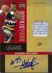 09-10 PANINI TIMELESS TREASURES DIKEMBE MUTOMBO ROOKIE LANDRY TAG PATCH AUTO 1/1