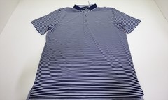 Greyson Hancock Stripe Polo Mens Medium Maltese Blue/Arctic 905D New 01310051