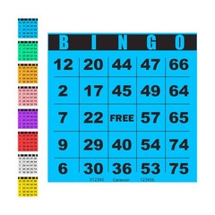 100 Bingo Cards, Large 4.5″ x 4.5″, Blue (1 of 8 Colors), Bingo Sheets, Dispo…