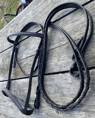 Equiroyal Dark brown raised leather English bridle full horse size