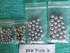 100 Count Lead Egg slip Sinkers Assorted Sizes Free shipping 1/4-3/4oz