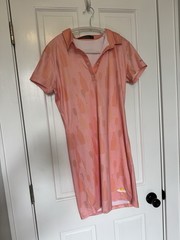 Breakfast Ball Women’s Pink Knee Length Shift Golf Dress M Collared Wine Glasses