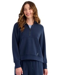 Huk Bayside 1/2 Zip Hoodie Women’s Sweatshirt, Naval Academy, Large
