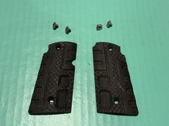 USED OEM KIMBER MICRO 9 RAPIDE BLACK FIBERGLASS G10 GRIPS STAINLESS SCREWS 9MM