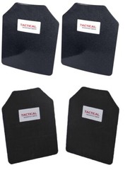 Tactical Scorpion Level III AR500 Body Armor Plates Two 10 x 12 + Trauma Pads