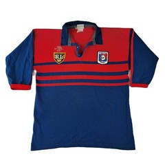VTG Newcastle Knights Rugby League Jersey Polo Shirt Mens Large Red/Blue NRL ARL