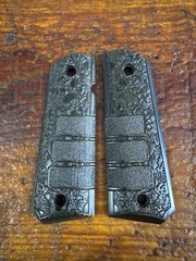 Altamont Wood 1911 Grips With Skulls For Colt 1911 Government Models.