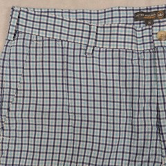Peter Millar Crown Sport Mens Blue Seersucker Gingham Check Golf Shorts Size 36