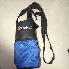 Carnival 32 fl oz Nylon Bottle Sleeve Carrier Black/Blue w/Adjust Strap