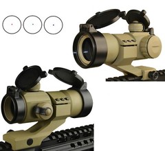 FDE Tan Red Blue and Green Illu. Dot Sight Cantilever Weaver Picatinny Mount