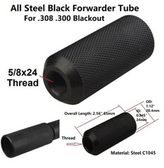 All Steel Muzzle Brake Tube 5/8×24 5/8-24 TPI Fits .308 .300 Blackout 762x39mm