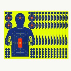 Reactive Splatter Shooting/Range Targets Burst – 12» x 18» – 6 Bullseye Areas